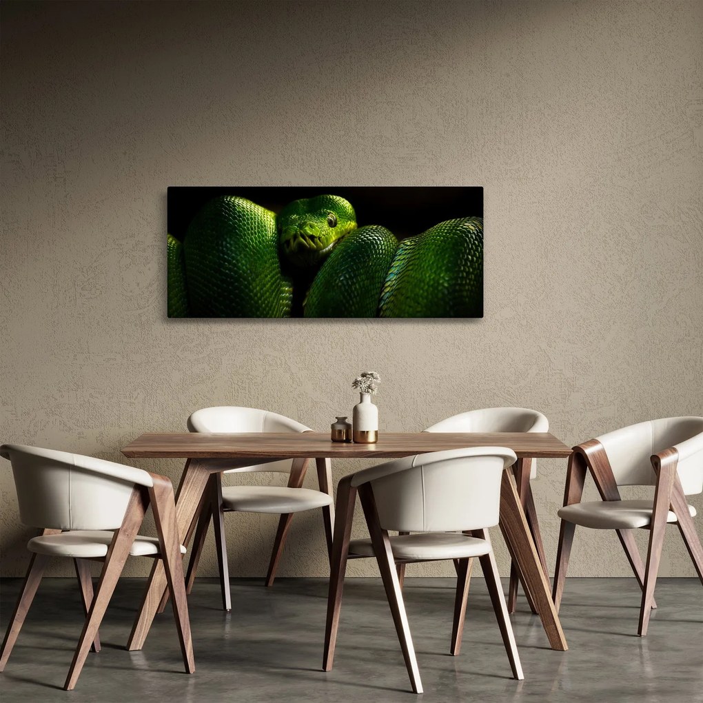 Obraz - Zelený had (120x50 cm)