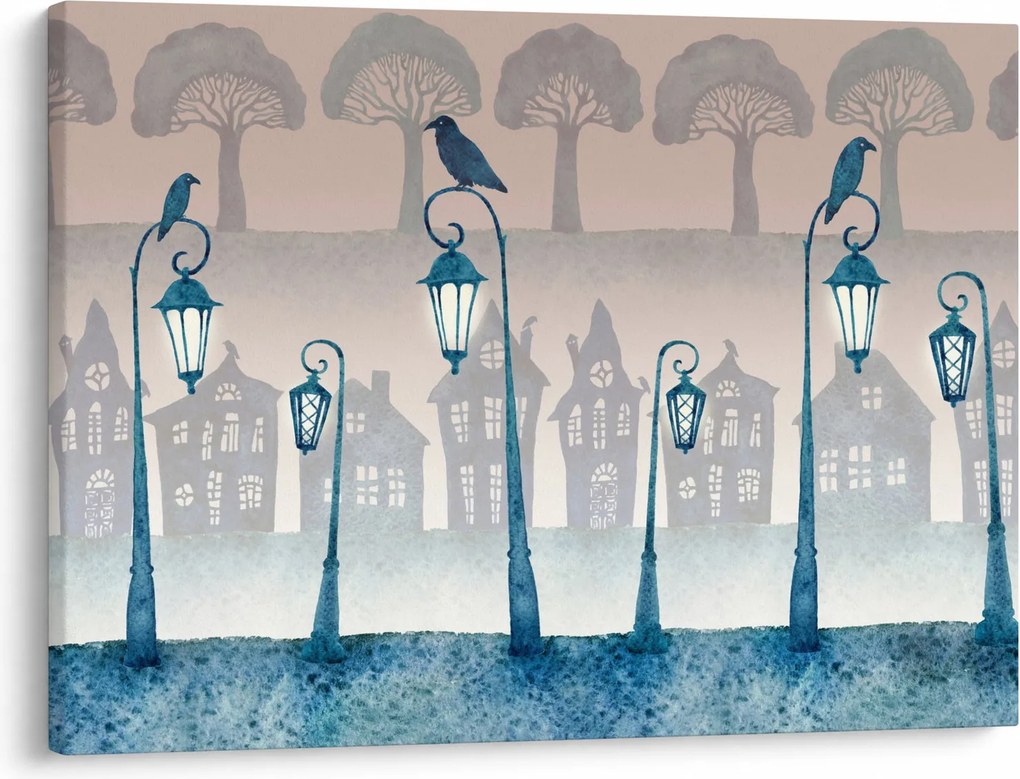Obraz - Havrany strážiace mesto (70x50 cm)