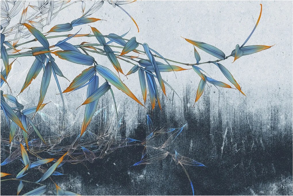 Obraz - Bambus na stene (90x60 cm)