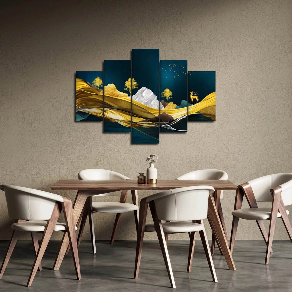 Obraz - Jeleň v krajine (150x105 cm)