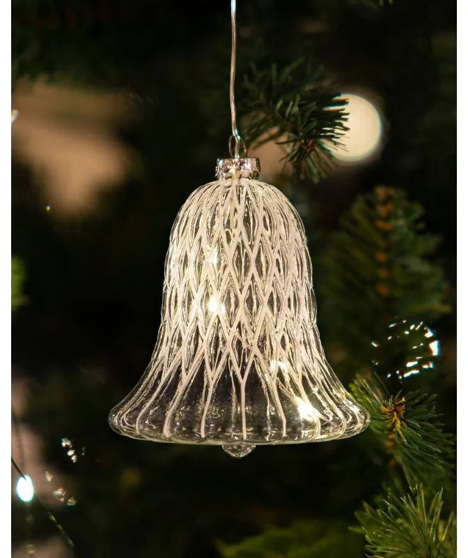 SIRIUS LED skleněný zvonek, čirý, 9 cm