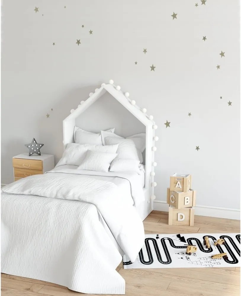 Samolepka do detskej izby sada hviezdy strieborná 3-8cm