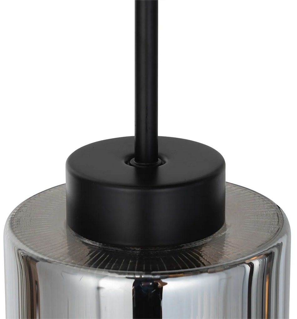 Inteligentné závesné svietidlo čierne s dymovým sklom 7-svetiel Vrátane 7 Wifi ST64 - Laura