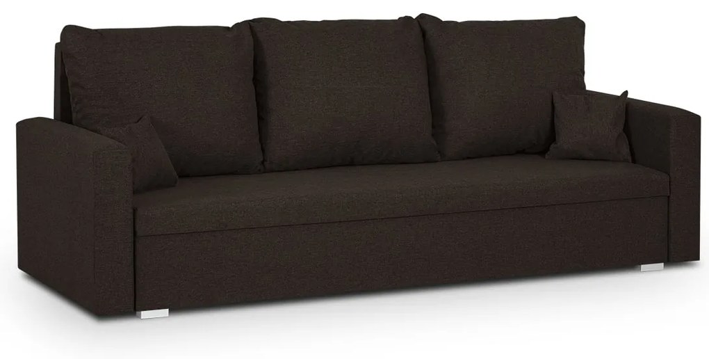 Pohovka pre 3 osoby s funkciou spania MONDI Tmavohnedá