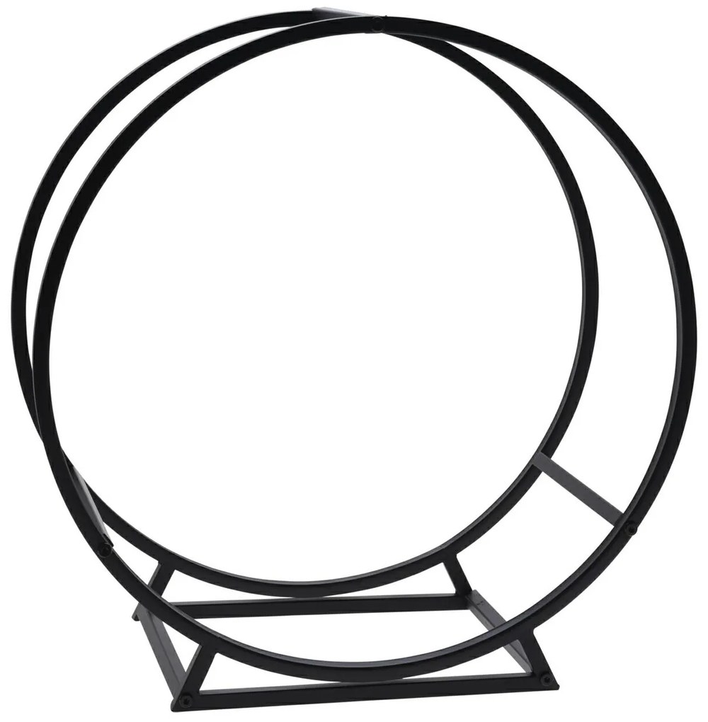 Kovový stojan na drevo Round, 50x51,5 cm, čierna