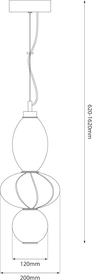 Závesné svietidlo Ascoli, 1x biele/medové sklenené tienidlo, b