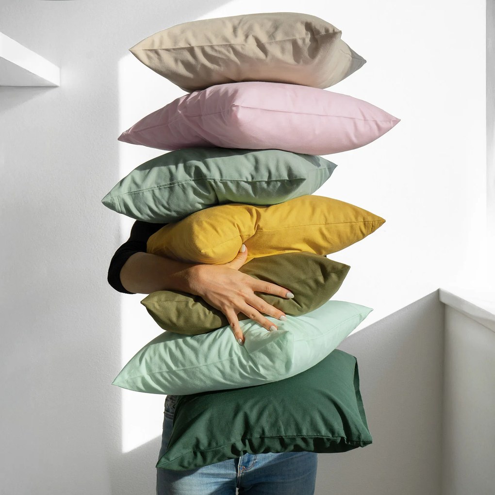 Goldea bavlnená obliečka na vankúš - svetlo mätová 50 x 60 cm