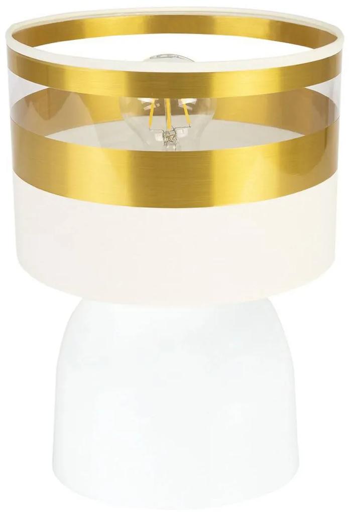 Stolná lampa Intense gold, 1x textilné tienidlo (výber zo 6 farieb), (výber z 3 farieb konštrukcie)