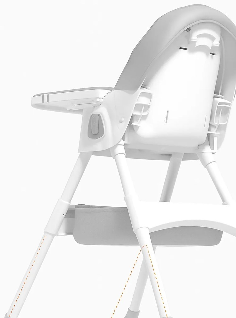 Stolička na kŕmenie KDK03 4v1 sivá + podbradník a kolieska ZDARMA