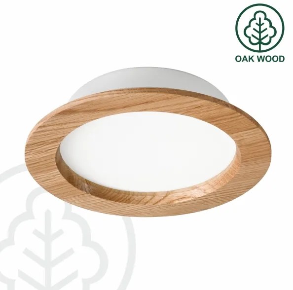 LED Podhľadové svietidlo WOODY SPOT LED/16,5W/230V 4000K dub ø 18,5 cm