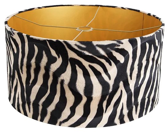 Zamatový tienidlo lampy Zebra Print 50/50/25 zlatý interiér