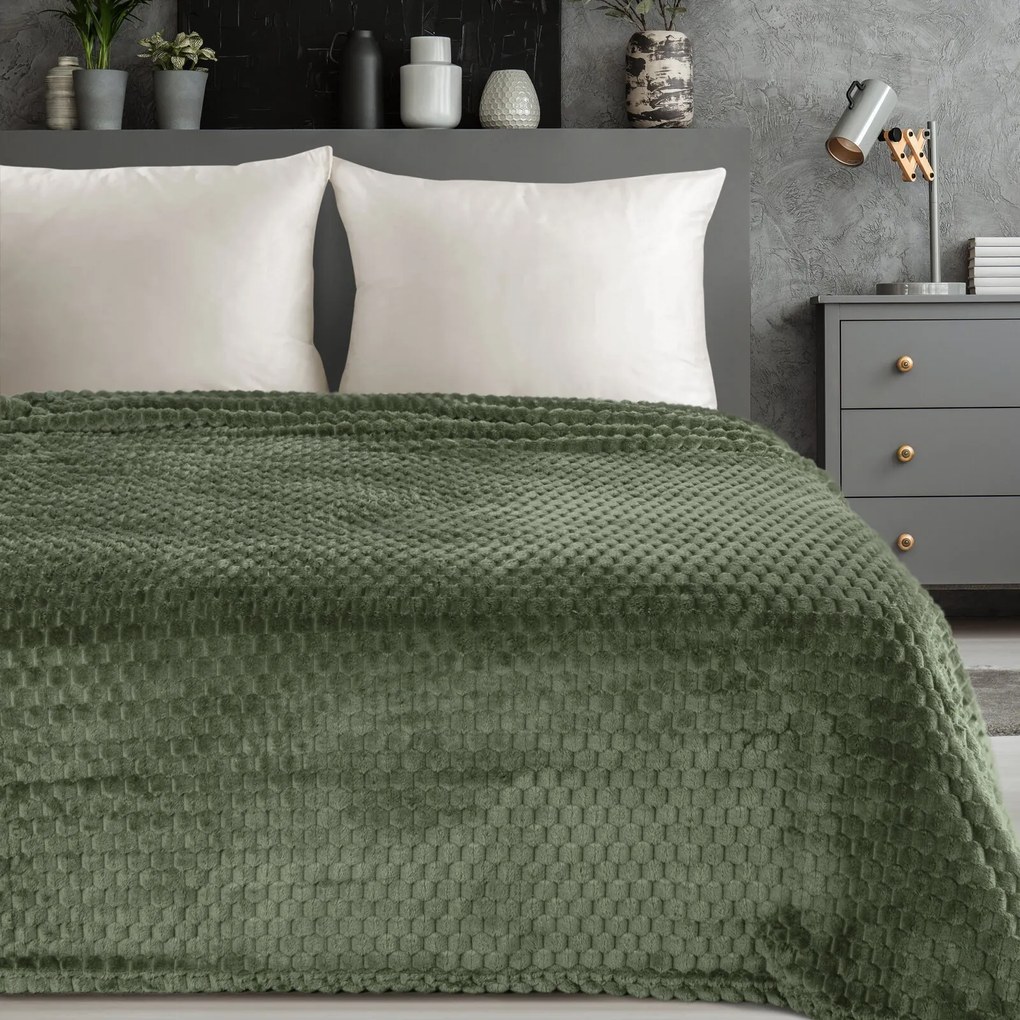 DEKA Z MIKROFLANELU CINDY6 170X210 CM OLIVOVÁ