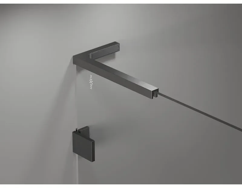 Mexen Lunar, L Duo sklápací sprchový kút 100 x 95 cm, 8mm číre sklo, profil grafit brúsený, 834L-100L-095P-66-00