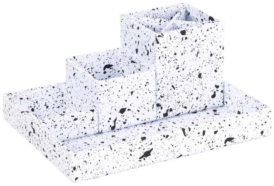 4-dielny čierno-biely stolový organizér Bigso Box of Sweden Lena