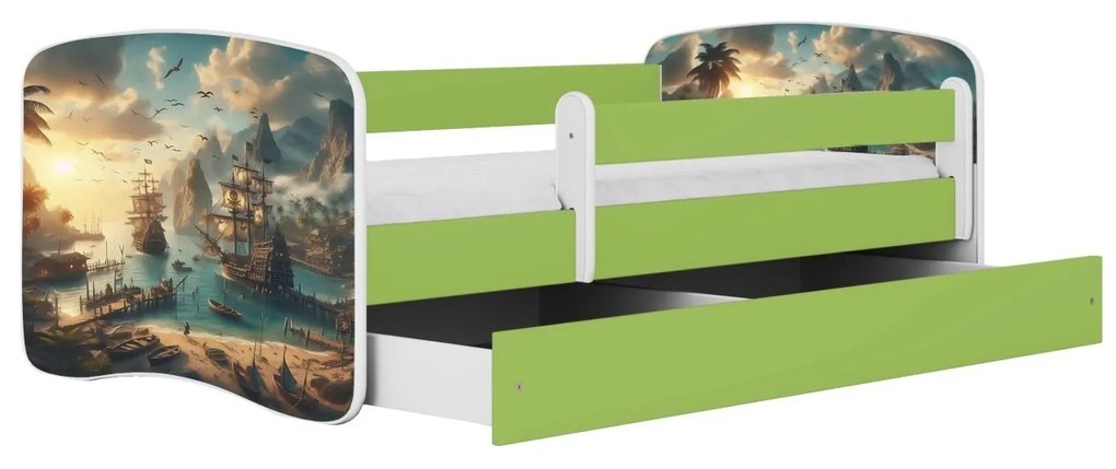 Dětská postel Babydreams loď zelená