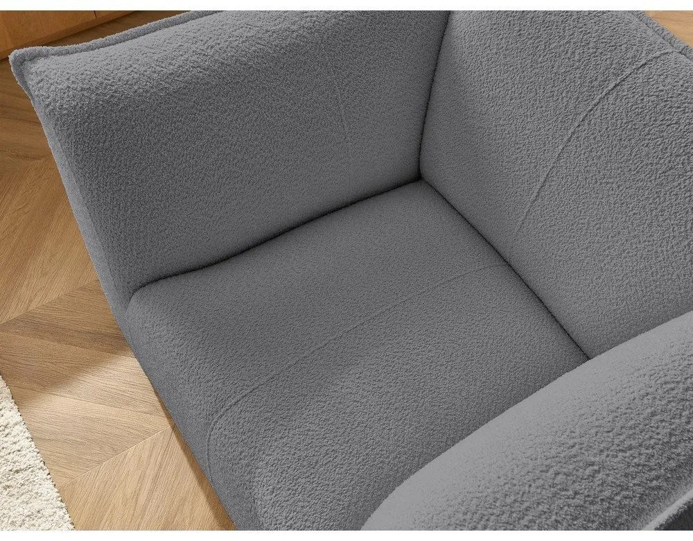 Tmavosivé kreslo z textílie buklé Giorgia – Bobochic Paris