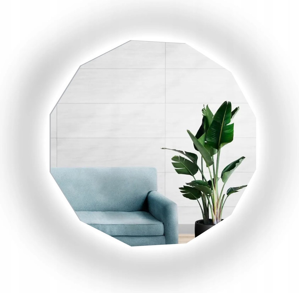 Kúpeľňové mnohouholníkové zrkadlo Forem s Led podsvietením Fi 190 cm