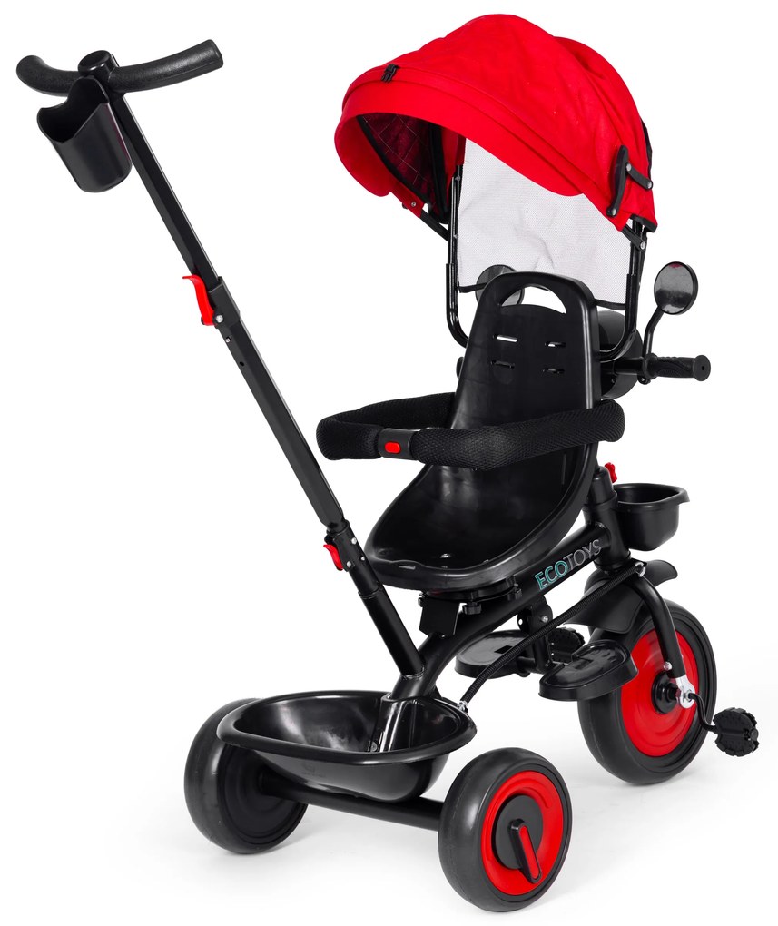 ECOTOYS Detská trojkolka 3v1, Red