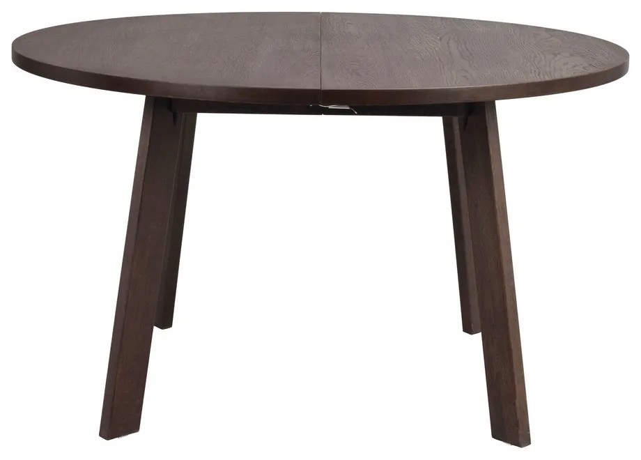 Tmavohnedý okrúhly rozkladací jedálenský stôl v dekore duba ø 130 cm Glenside – Rowico