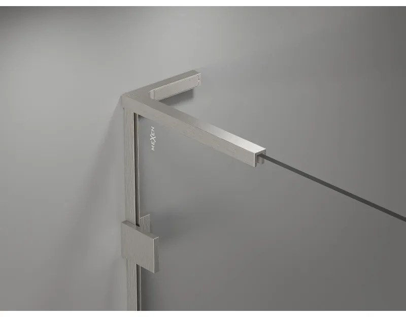 Mexen Lunar, L pravý polkruhový sprchový kút 90 x 70 cm, 8mm číre sklo, oceľový profil, 833L-090P-070L-97-00