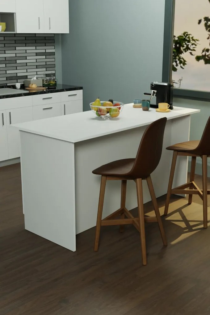 Kuchynský ostrovček VERRI, biela matná