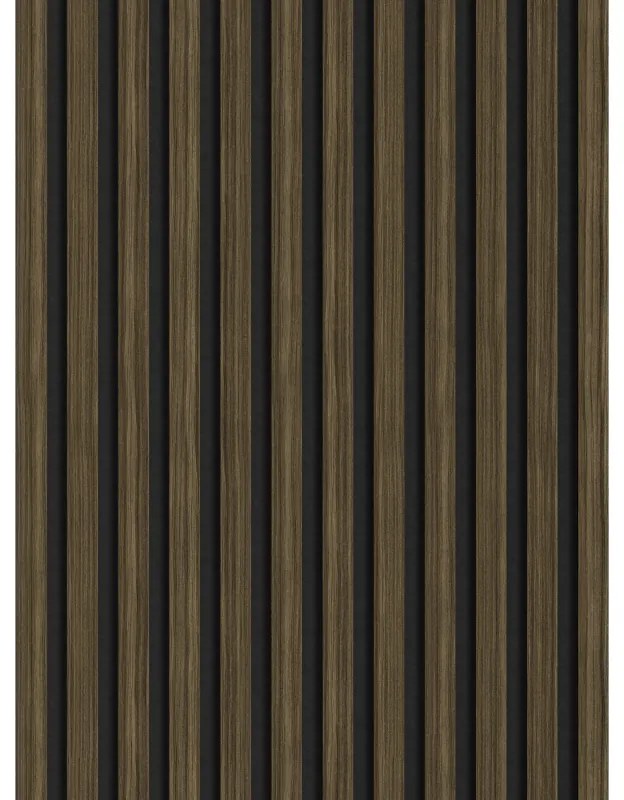 Mexen Lam-F, akustické stenové lamely 275 × 30 cm, plstený podklad 8 mm, technická dyha, eben kráľovský, S105-275307-3015-020