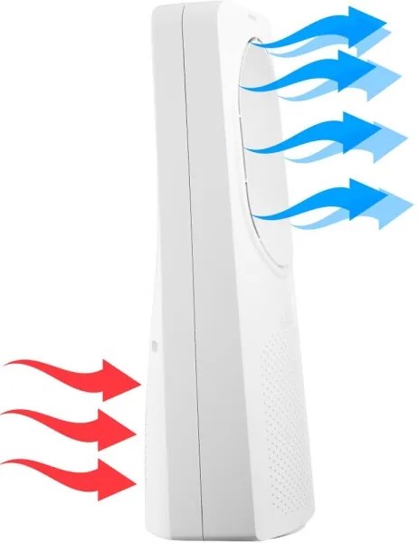 Sencor - Podlahový bezvrtuľový ventilátor 50W/230V biela + diaľkové ovládanie