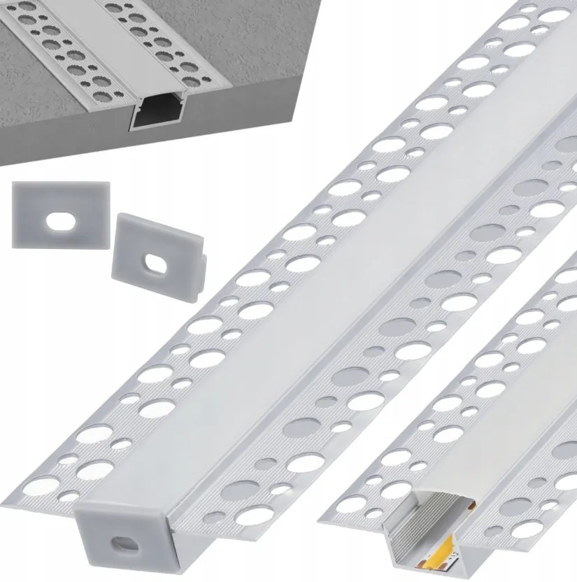 BERGE LED hliníkový profil zapustený 2m - sada