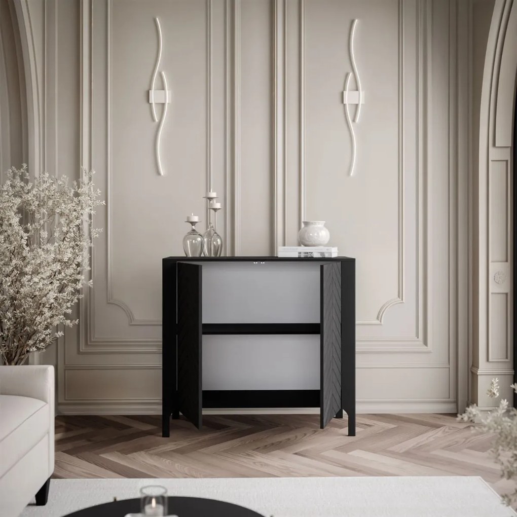 DVOJDVEROVÁ KOMODA SALOME ČIERNA 103 cm