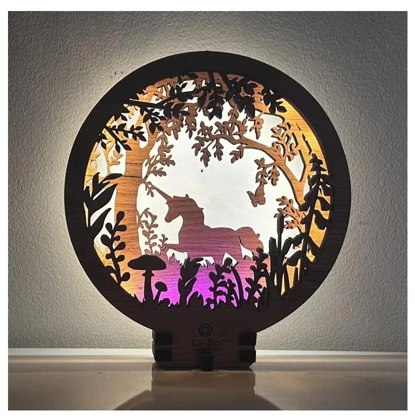 Li-Go 23568/DUB2 - Stmievateľná LED stolná dekorácia LED/12W/230V 20x22 cm dub