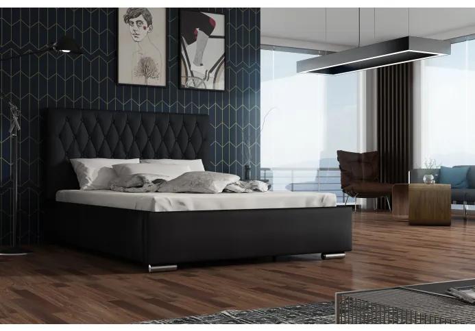Dizajnová manželská posteľ 180x200 SIRENA - čierna / námornícka modrá
