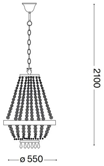 Ideal Lux - LED krištáľový luster na reťazi CAESAR 12xG9/3W/230V pr. 55 cm zlatý