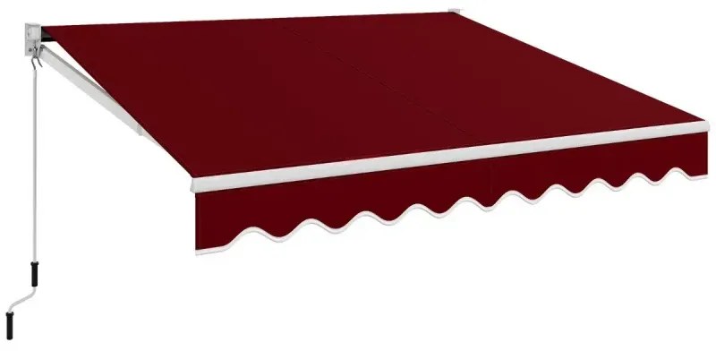 Markíza so sklopným ramenom 3 x 2,5 m Slnečná markíza Balkónová markíza Markíza na terasu Svorková markíza s materiálom odolným voči UV žiareniu a vode Vínovo červená
