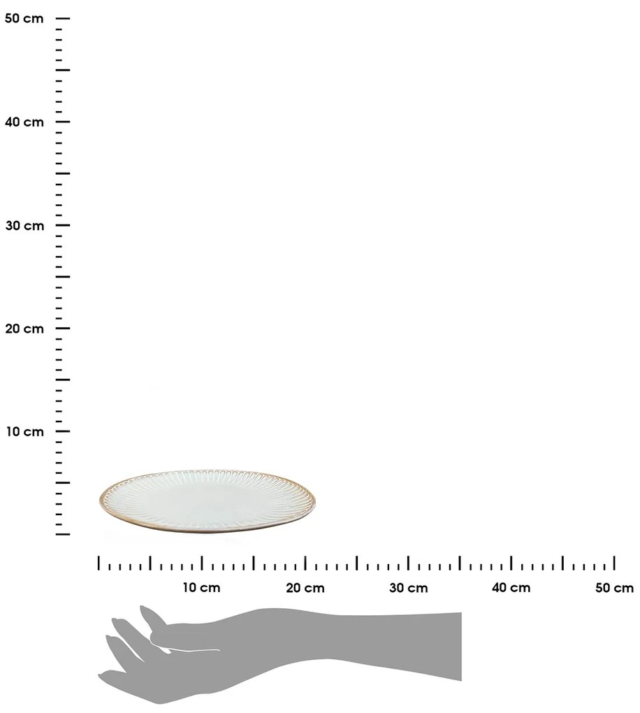 Keramický dezertný tanier Grau, (fi) 21 cm, sivá