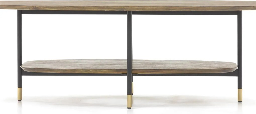 Konferenčný stolík Maze 120 cm z masívu hnedý/čierny
