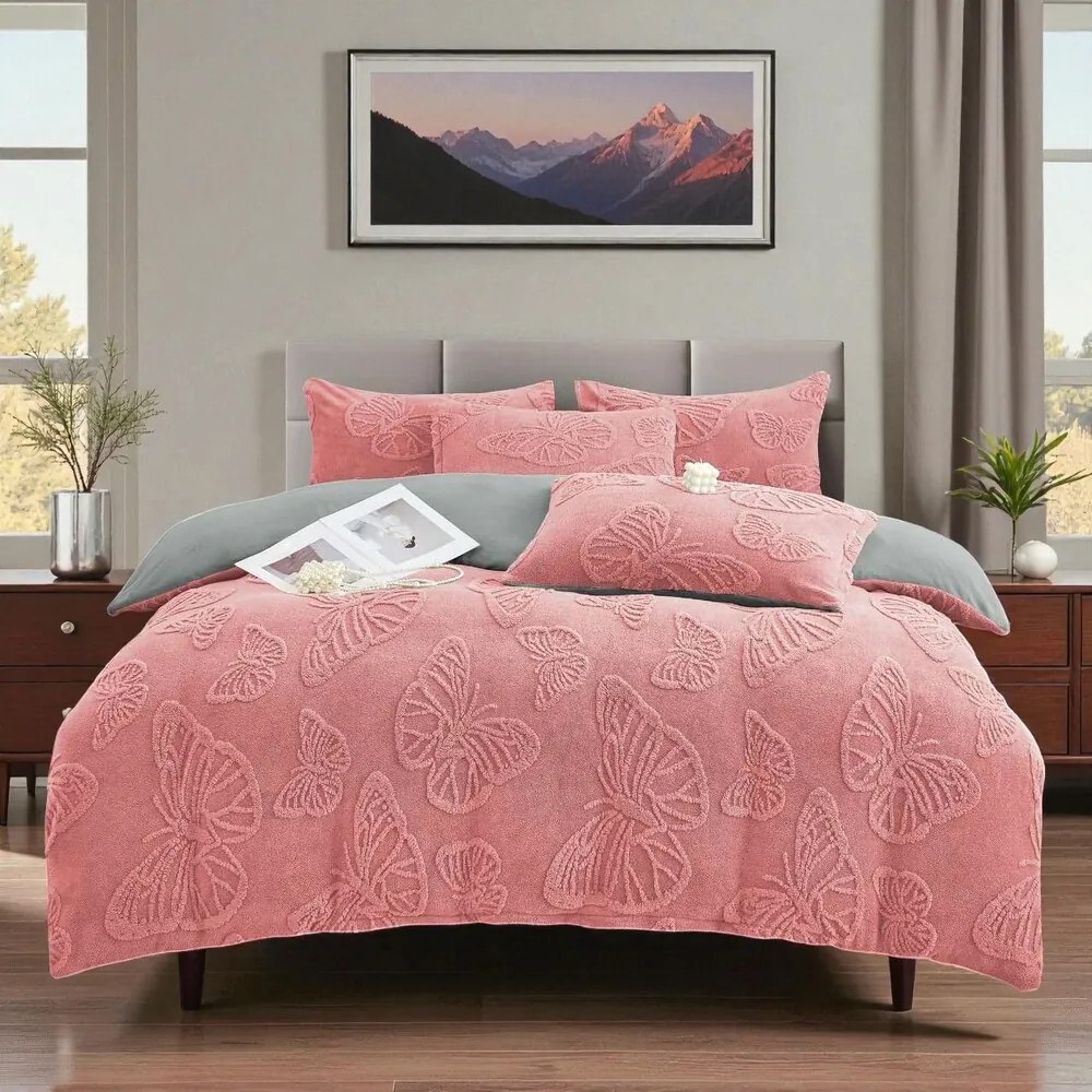 Jemné mikroplyš obliečky Homa EXCLUSIVE PINK 7-dielna sada 140x200 cm