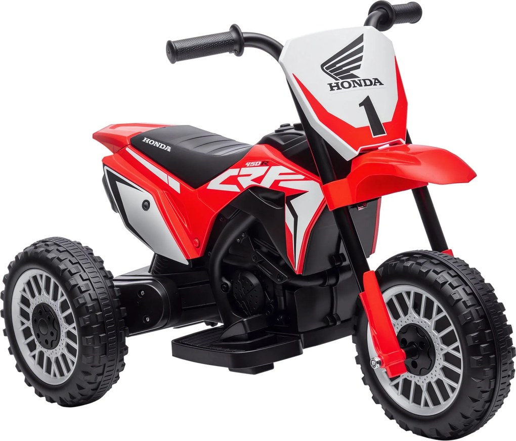 HOMCOM Elektrická detská motocykle s húkačkou, štartovnou hudbou, elektrický bicykel pre deti vo veku 1,5-3 rokov - Červená | Aosom