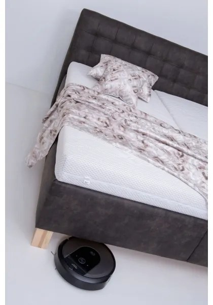 Čalúnená posteľ s matracom a úložným priestorom VIOLET 180x200 cm tmavosivá