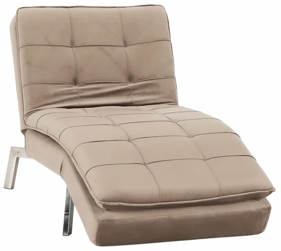 Rozkladacie kreslo, sivohnedá Taupe Velvet látka/chróm, REMAN
