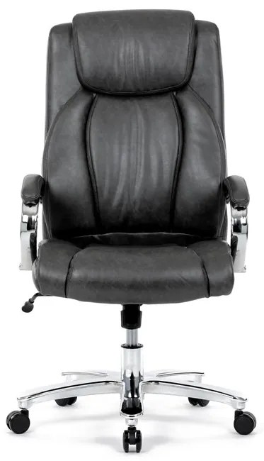 Kancelárske kreslo RYZAR — ekokoža, sivá, nosnosť 150 kg