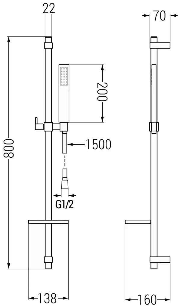 Mexen sprchový set DQ00, chróm, 785004581-00