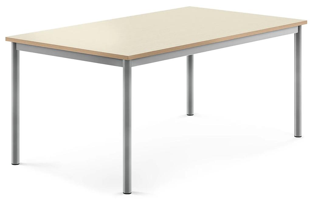 Stôl BORÅS, 1400x800x600 mm, laminát - breza, strieborná