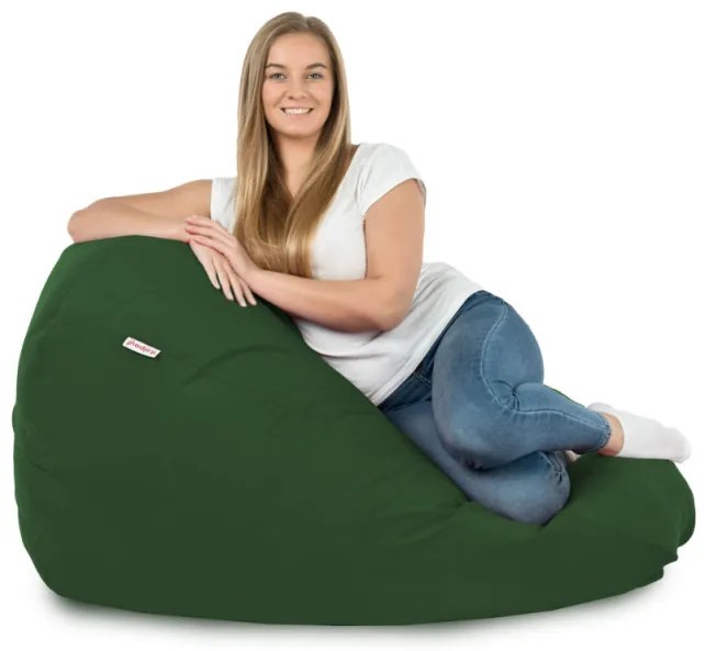 Plyšový sedací vak SAKO tmavozelený