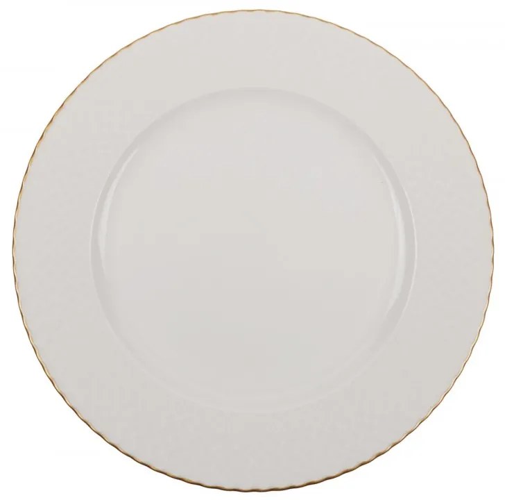 Porcelánová sada 24 ks talířů Whitie bílá/zlatá