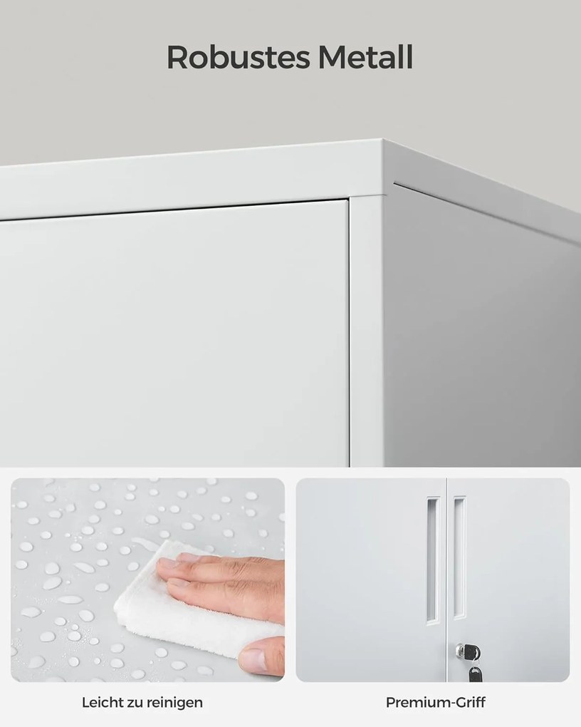 Kartotéka, uzamykateľná multifunkčná úložná skrinka, matná sivá