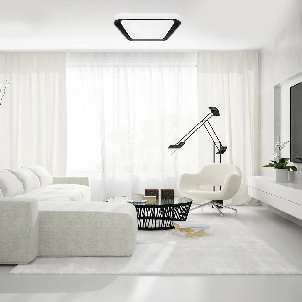 Stropné LED svietidlo Quadro, 1x LED 66w, 3000-6000k, b, s ovládačom