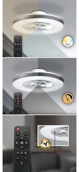 Rabalux - LED Stmievateľné stropné svietidlo s ventilátorom LED/40W/230V + DO