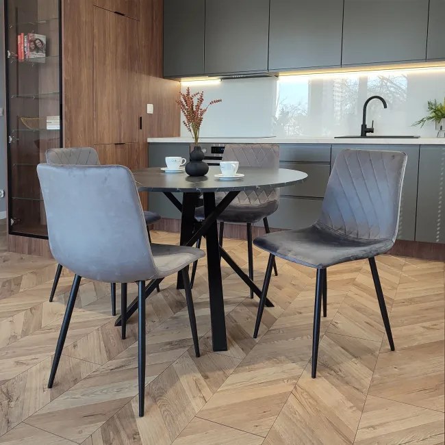 Jedálenská stolička DEXTER zamatová, grafitová