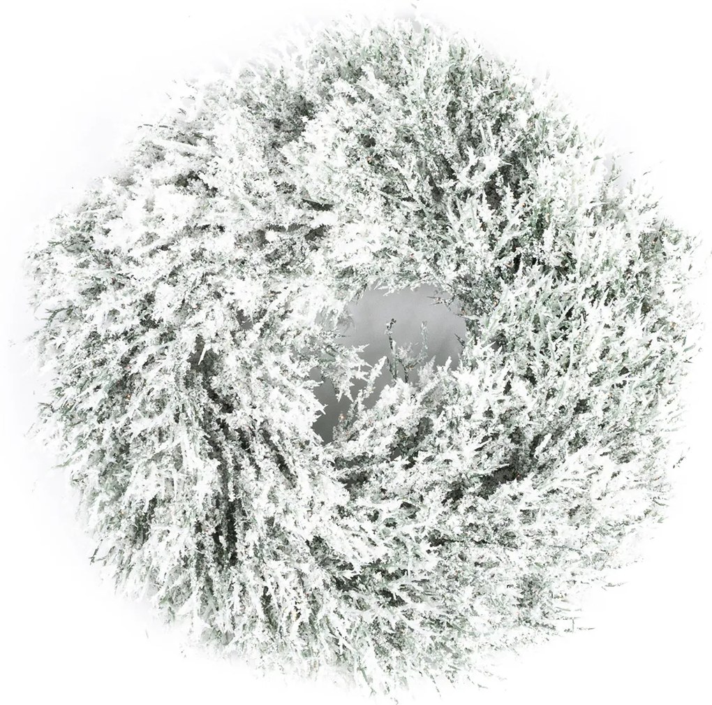 Umelý zasnežený veniec z trávy, pr. 30 cm