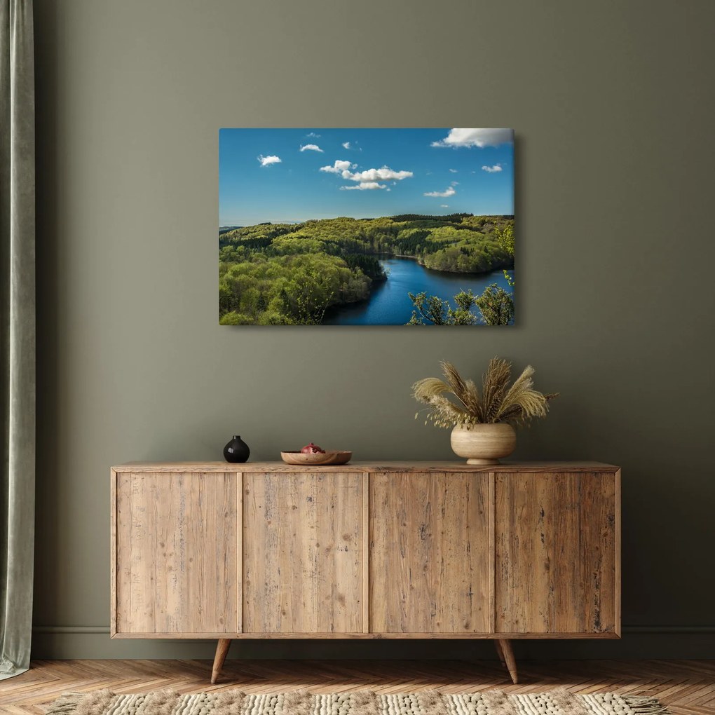 Obraz - Jazero v lesoch (90x60 cm)